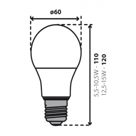 5 x E27 LED SMD Birnenlampe Warmweiß 5,5W entspricht 40Watt