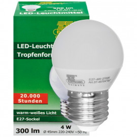 LED Lampe, Tropfen, E27 / 4W, Satiniert, 300 lm, TS Electronics