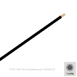 0,75 mm² einadrig Kfz FLRy Leitung Farbe  Schwarz 50 Meter Bund